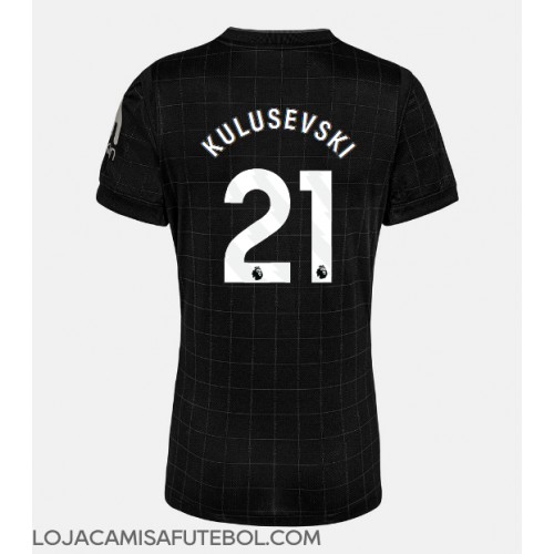 Camisa de Futebol Tottenham Hotspur Dejan Kulusevski #21 Equipamento Secundário Mulheres 2025-26 Manga Curta Camisa de Futebol Tottenham Hotspur Dejan Kulusevski #21 Equipamento Secundário Mulheres 2025-26 Manga Curta